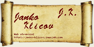Janko Klicov vizit kartica
